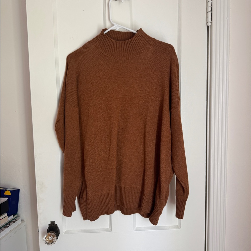 Eloquii Women’s Brown Crewneck Cut Out Sweater Size 18/20